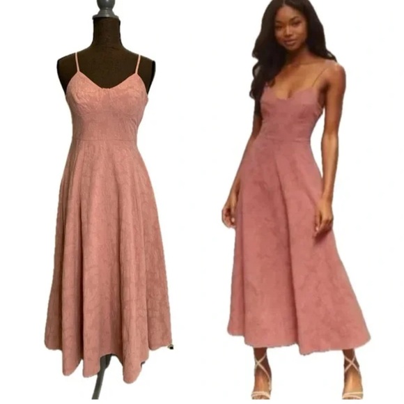 Lulus Dusty Rose Sleeveless Midi Dress Size M Nwt - Picture 1 of 8